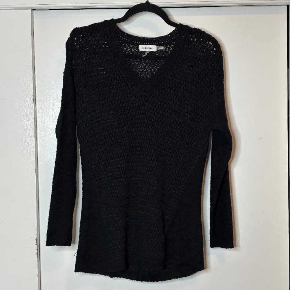 Calvin Klein Black Knit V-neck Sweater